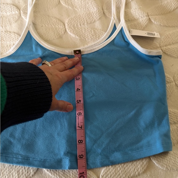Old Navy Blue Cropped Tank with White Trim size M. Unlined. Sold out online - Picture 9 of 10